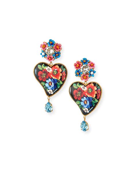 dolce gabbana flower clip earrings|dolce and gabbana heart earrings.